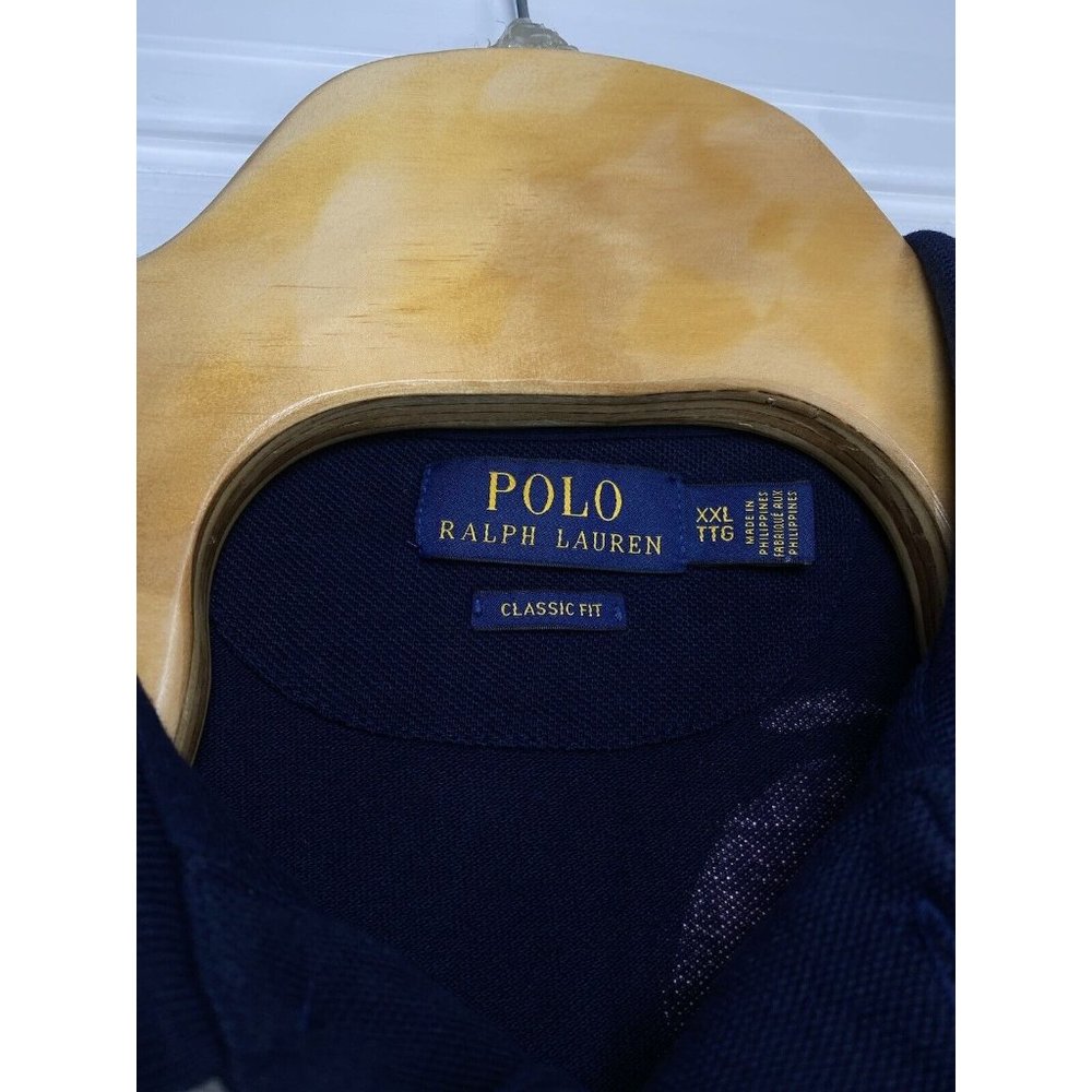 Polo Ralph Lauren Short Sleeve Polo Shirt Nautical Captain Sailor Bear Blue 2XL - Picture 7 of 15